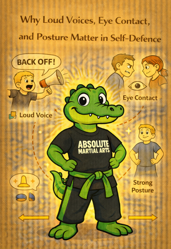 Why Loud Voices, Eye Contact, and Posture Matter in Self-Defence