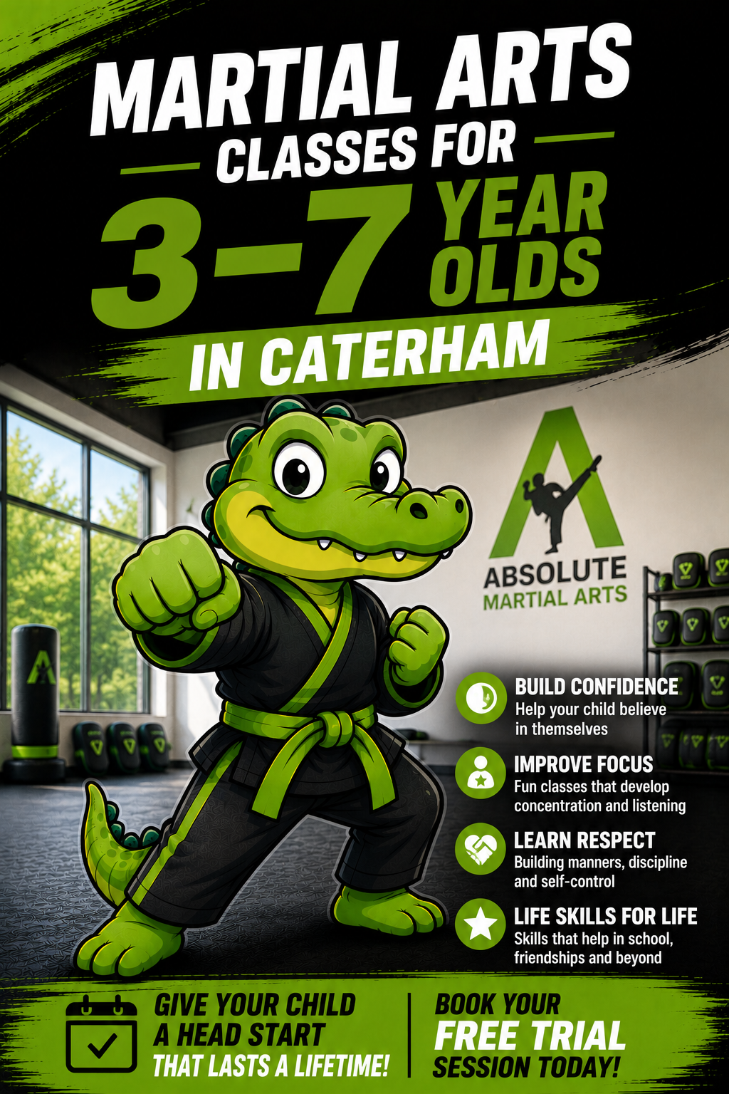 Martial Arts Classes for 3–7 Year Olds in Caterham